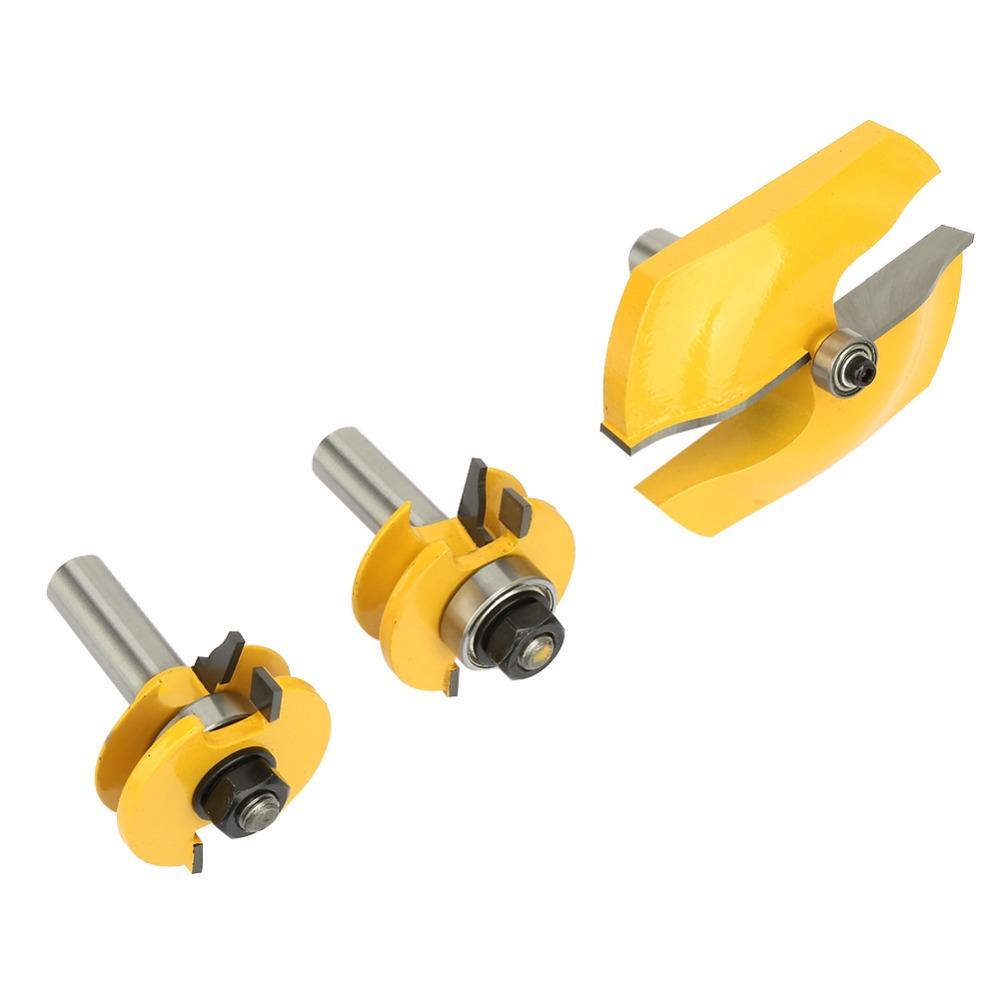 3pcs Cemented Carbide Router Bit Set 1/2 Inch Shank Woodworking Router Bits Woodwork Milling