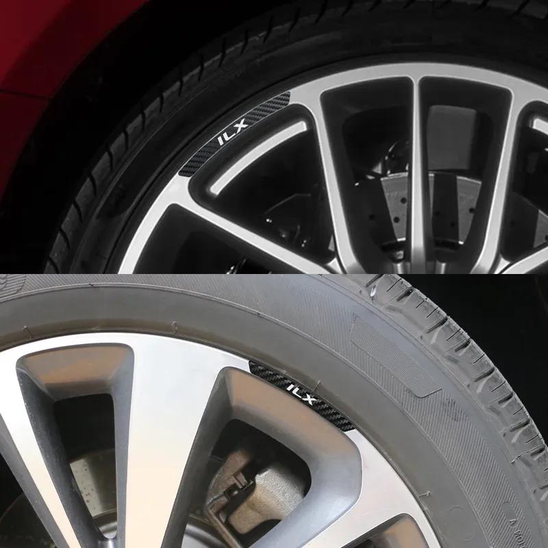 Наклейки на диски автомобиля Внешние наклейки на шины Карбоновый стиль Тюнинг Декоративные аксессуары Для Acura RDX MDX YD2 V6 Aspec ILX VTEC TLX