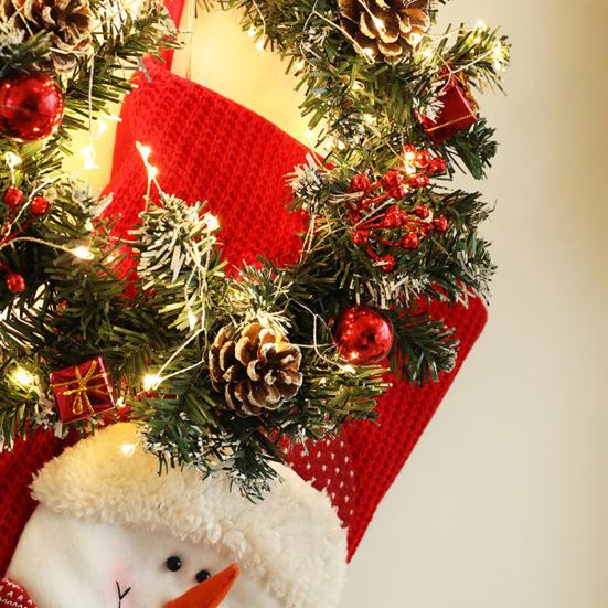 Рождественский венок Yousheng для входной двери, искусственный сосновый венок с ягодами/шишками/цветами для праздничного внутреннего/наружного настенного/оконного/верандного декора