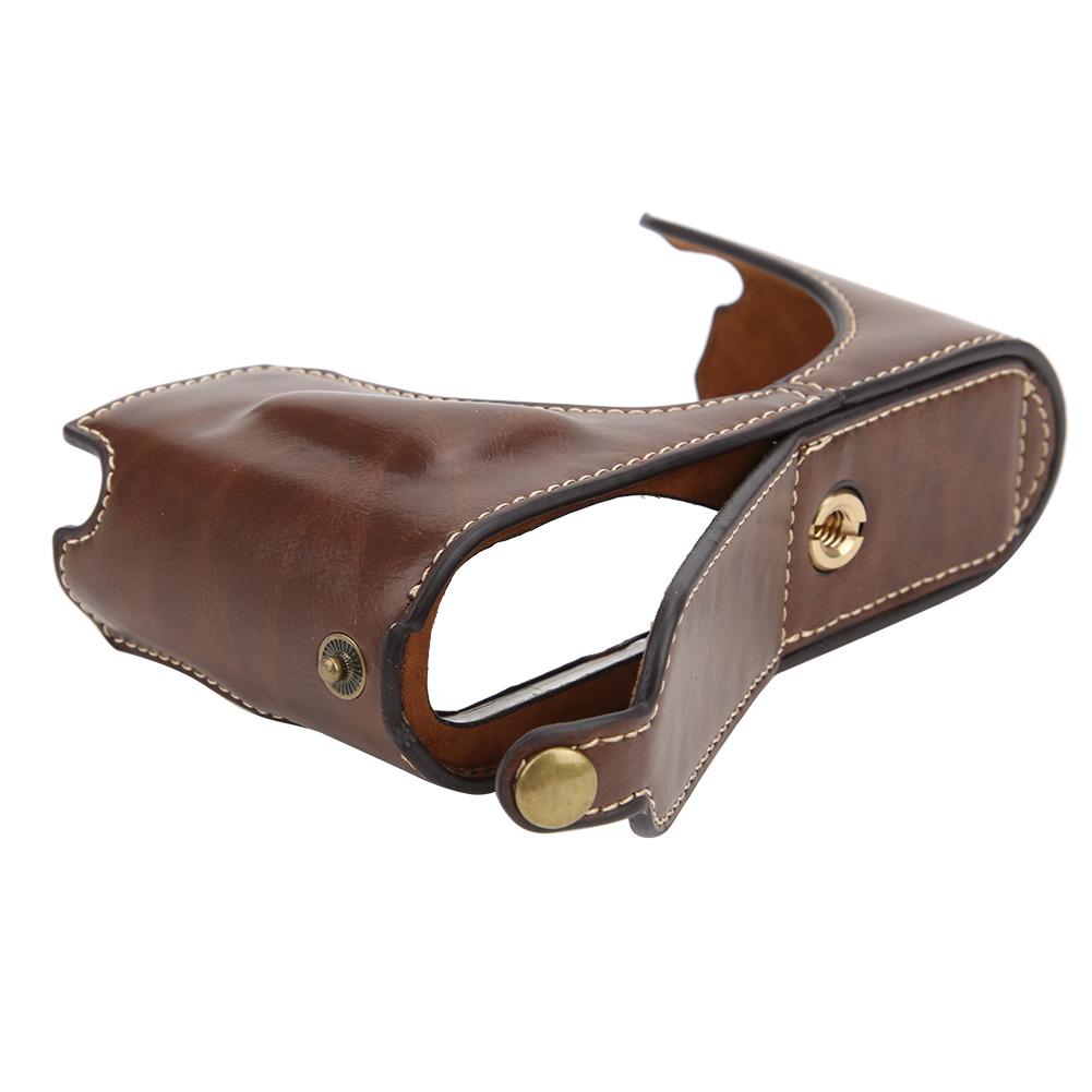 Чехол из искусственной кожи Защитная накладка на половину корпуса для камеры Leica Q2 с отверстием для батарейного отсекакофе