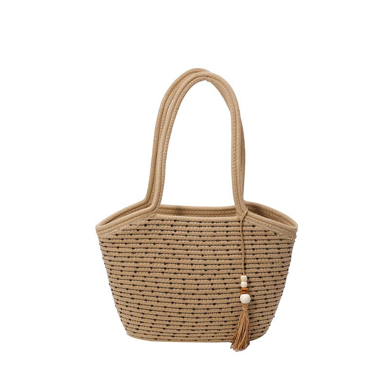Fairy Ballet Style Holiday Straw Bag 2025 New Autumn Niche Large Capacity Weaving Portable Foreign Style Shoulder Bag