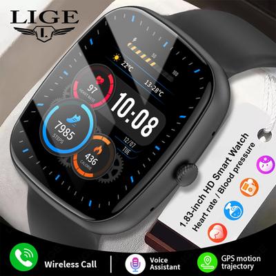 LIGE Новые умные часы Bluetooth Call Full Touch Водонепроницаемый умный браслет Мониторинг здоровья Спортивные фитнес-умные часы