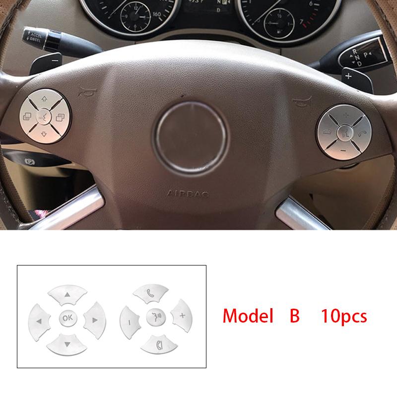 Для Mercedes Benz ECS GLK R ML GL CLS SLK Class W204 W212 ABS хромированные автомобильные аксессуары, наклейки на внутреннюю кнопку колеса, крышка