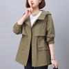 Women's Trench Coat 2024: Spring/Autumn Fashion, Slimming Loose Fit, Petite, Casual Hooded Design