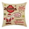 Festive Christmas Xmas Linen Cushion Cover With Elegant Single Side Printing Design