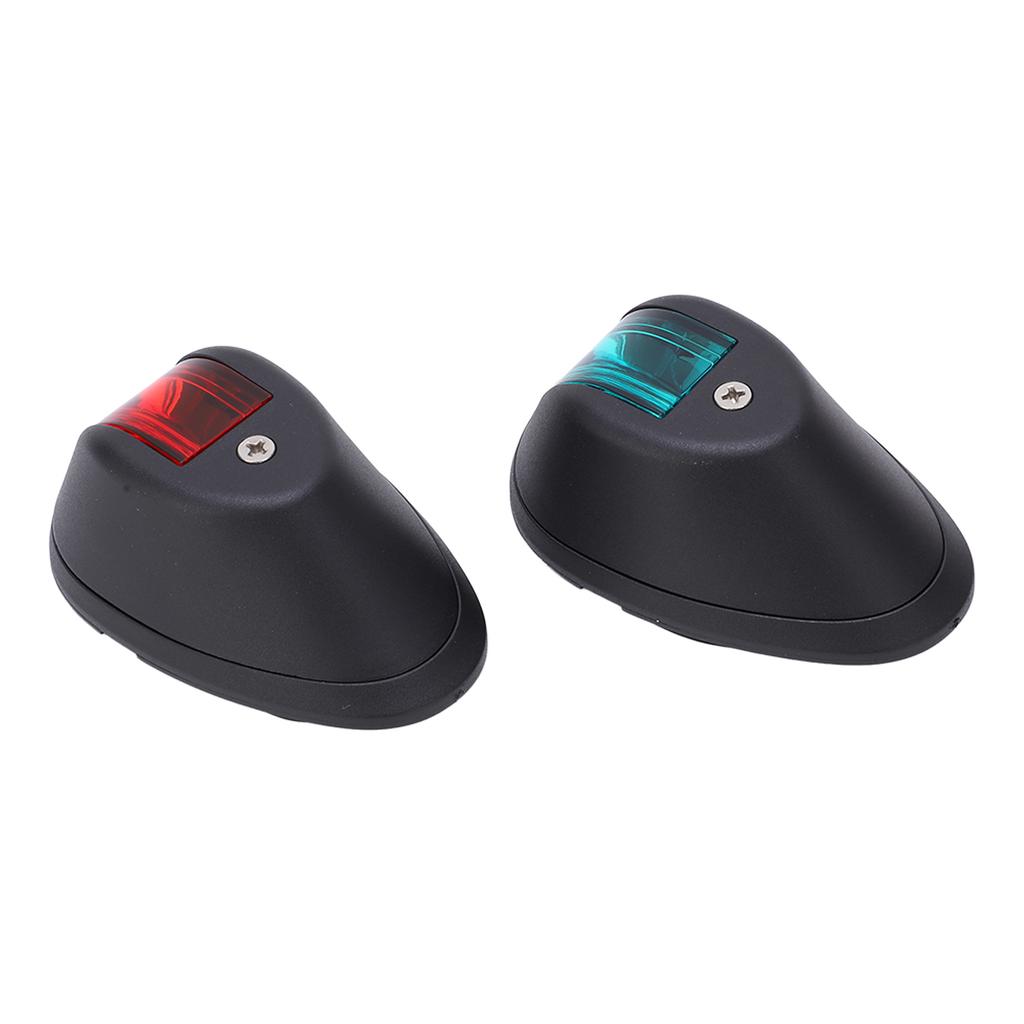 1Pair Yacht Signal Light 3W Boat Navigation Lights Marine Bow Lamps Red Green Light for Sailing DC12V‑24VBlack