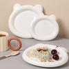 Простая креативная тарелка с дизайном в виде маленького медвежонка Современные однотонные керамические тарелки для завтрака Посуда для послеобеденного чая