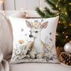 Home Decor Deer with Flowers and Butterflies Pillow Cover Pattern Cushion Cover Suitable for Sofa Bedroom Car Pillow Cover