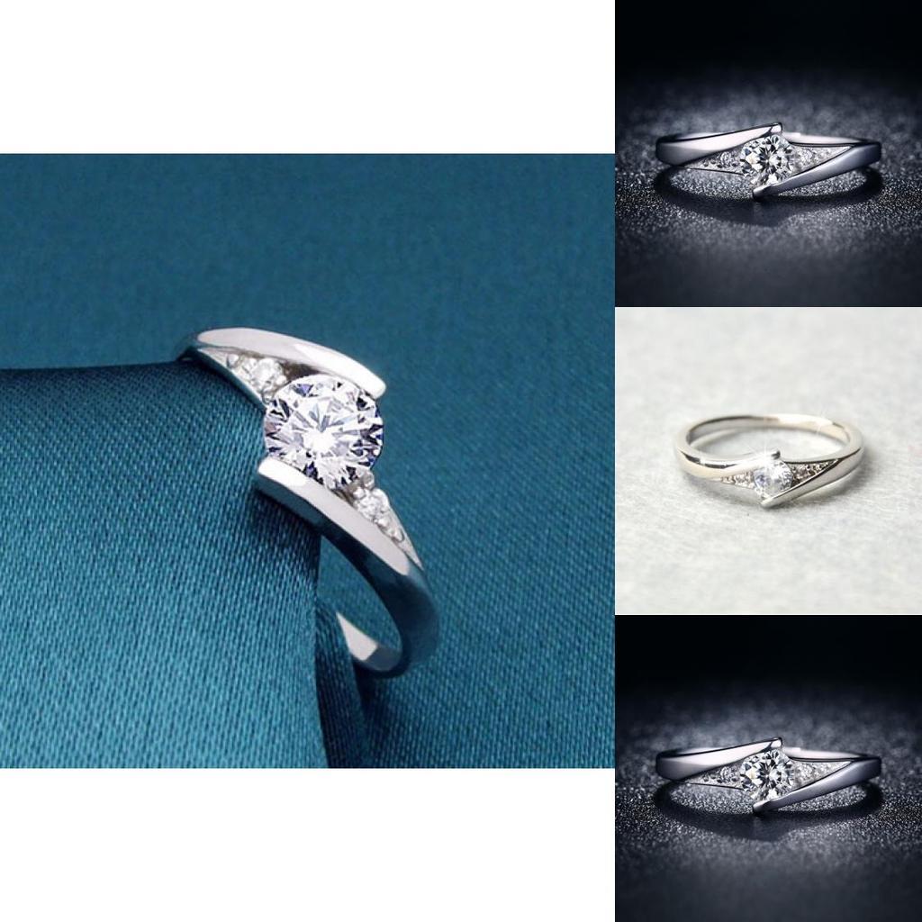 Copper Silver Coated Jewelry Ring For Women Elegant Style Hand Accessory