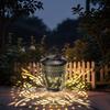 Solar Projection Light Garden Decor Solar Lantern with Butterfly Pattern Hanging Solar Wall Light Waterproof Backyard Patio Yard