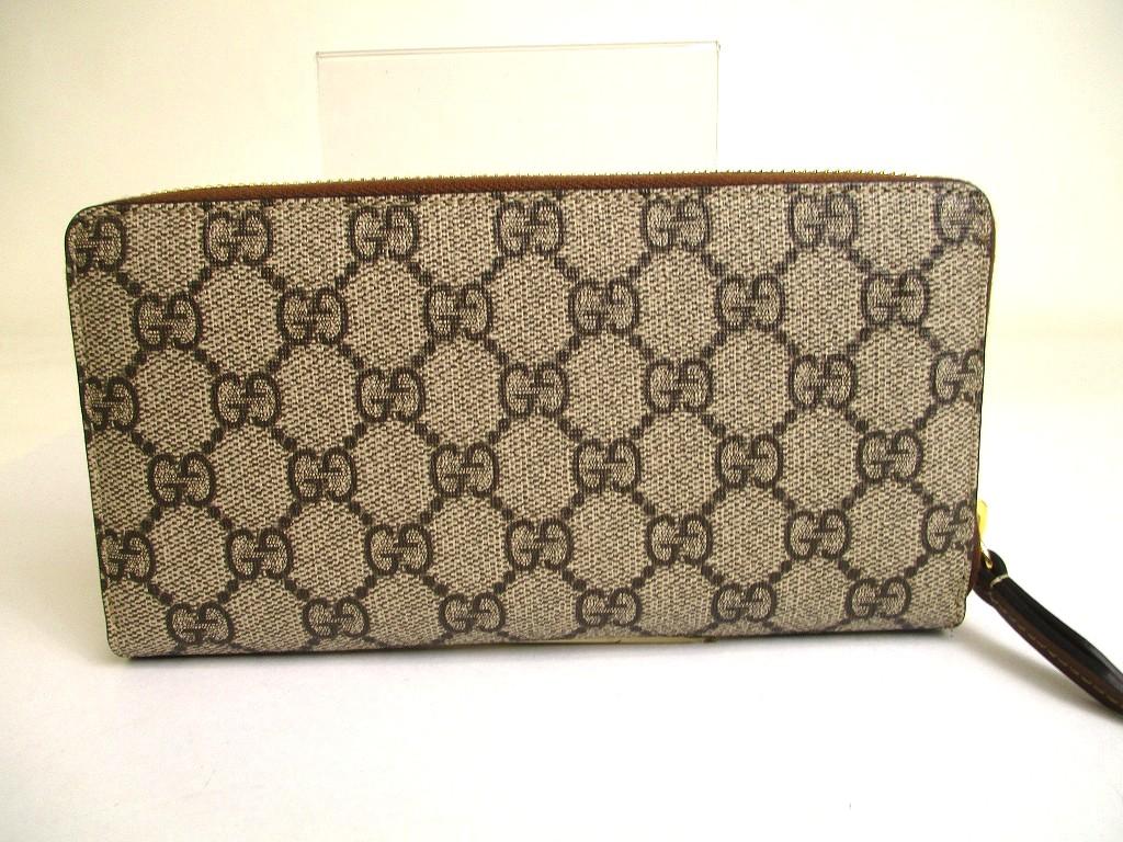 Оригинальный кошелек GUCCI на молнии, из канвы с покрытием GG и кожи, с мотивом бабочки #a907 Восстановленный