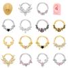 Stylish Crystal Septum Ring Silver Color Stainless Steel Nose Clickers Body Piercing Accessory for Parties Wear