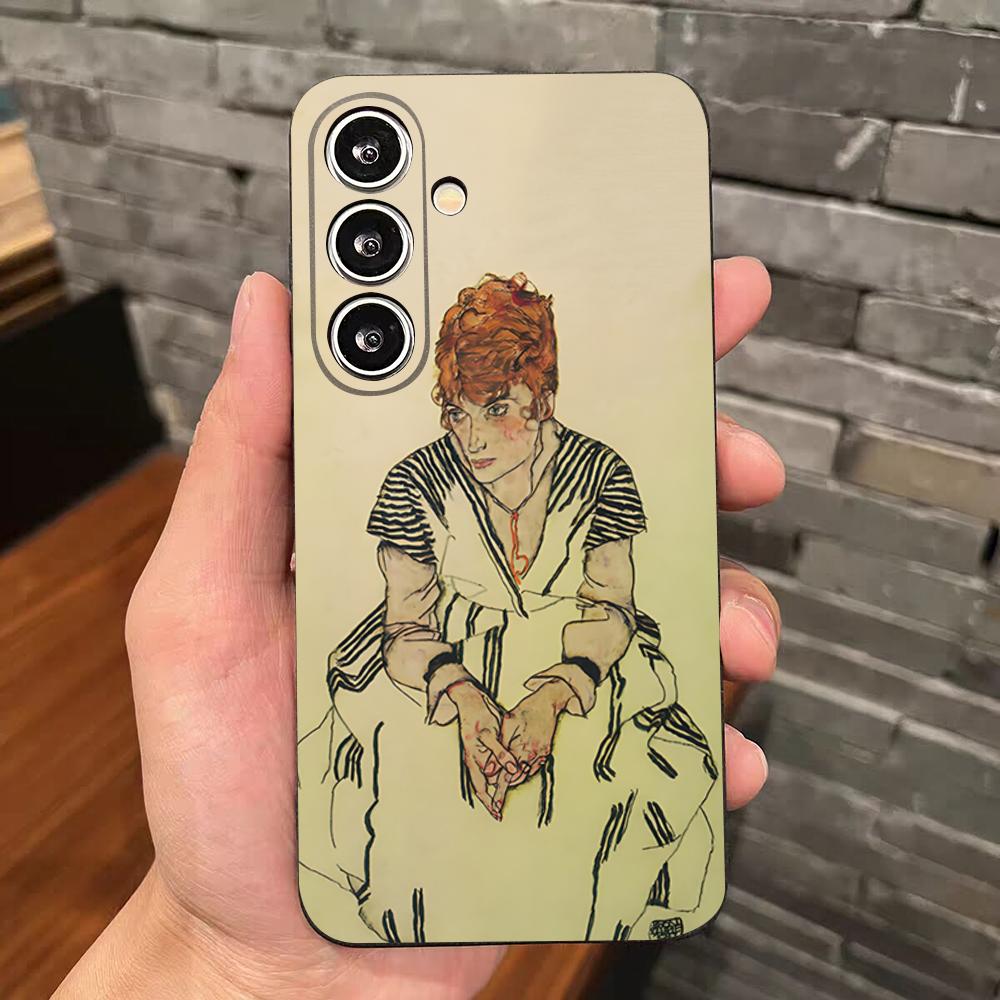 Чехол для телефона E-Egon Schiele Art для Samsung S26 S25 Edge S24 S23 S22 S21 S20 Ultra Plus Fe Galaxy Силиконовый чехол