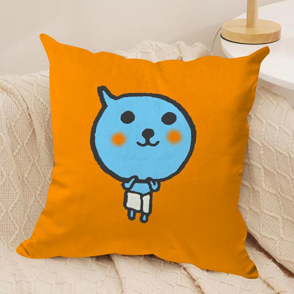 Cute QQoos Cushion Cover Short plush Doublesided Print Square Throw Pillow Covers Sofa Home Cushion Decor