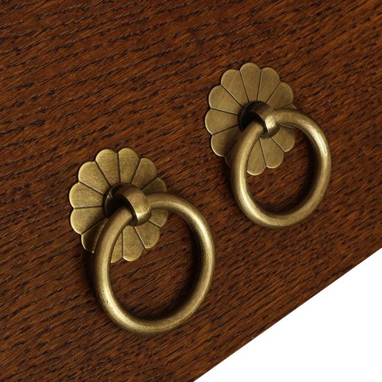 Vintage Cabinet Dresser Drawer Single Hole Round Ring Handle Furniture Door Knob