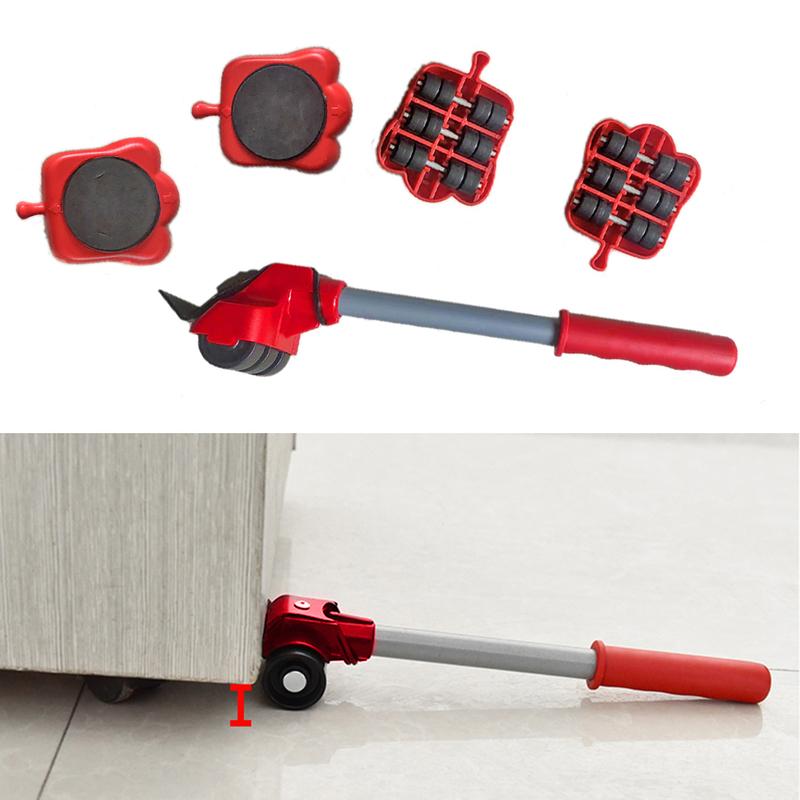 Furniture Moving Transport Roller Set Removal Lifting Moving Tool Set Wheel Bar Mover moving Heavy Stuffs Device Hand Tool