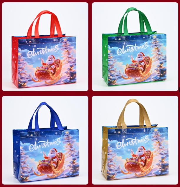 5/1PCS Cute Santa Claus Snowman Pattern Handbag Christmas Gift Packaging Bag Non-Woven Fabric Candy Bag Festival Party Supplies