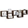 Cube Shelf 5 Compartments Smoked Oak Wood Based Material