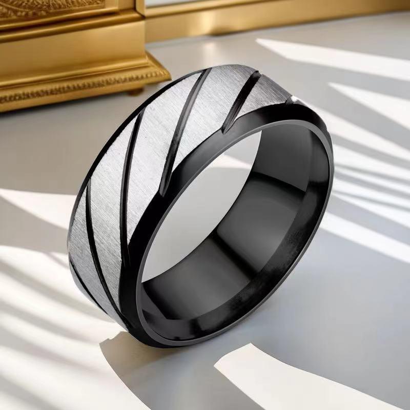 Мужское минималистичное кольцо из нержавеющей стали — модный уникальный дизайн, устойчивая к выцветанию титановая сталь