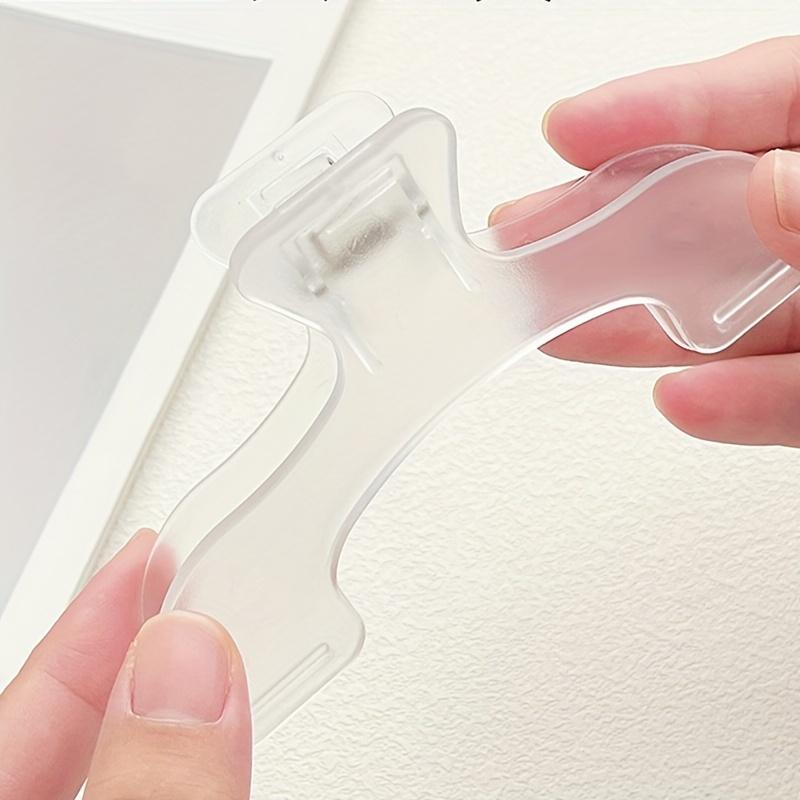 Transparent Plastic Book Clip: Simple Reading Aid, Fixed Book Holder, Creative Bookmark & Practical Note Holder for Bookstore