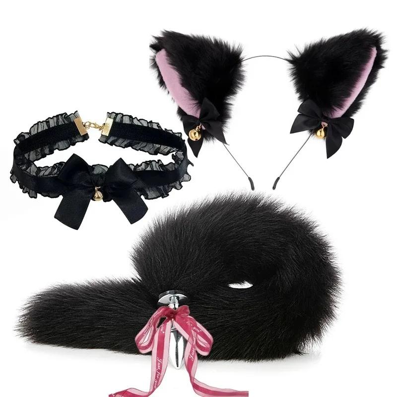 Cute Fashion Hair Decor 2pcs/1Set Beautiful Role-playing Cat's Ear Masquerade Role-playing Accessories Bow Knot Bell Headdress
