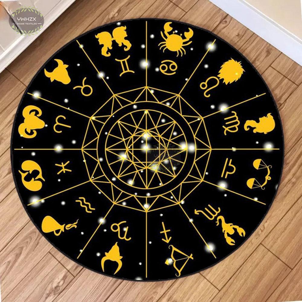 Круглый напольный коврик Mystic Constellation, колесо Таро Constellation, нескользящий ковер для гостиной, коврик для медитации, домашний декор