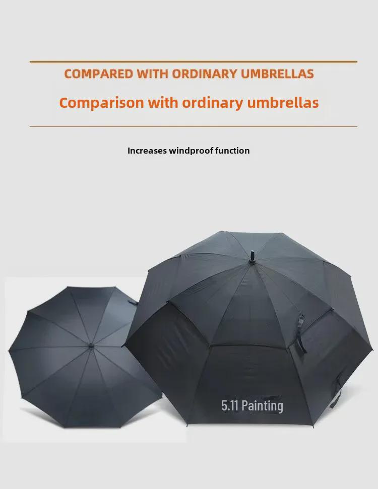 511 Двойной зонт от солнца с длинной ручкой и логотипом - Защита от ультрафиолета