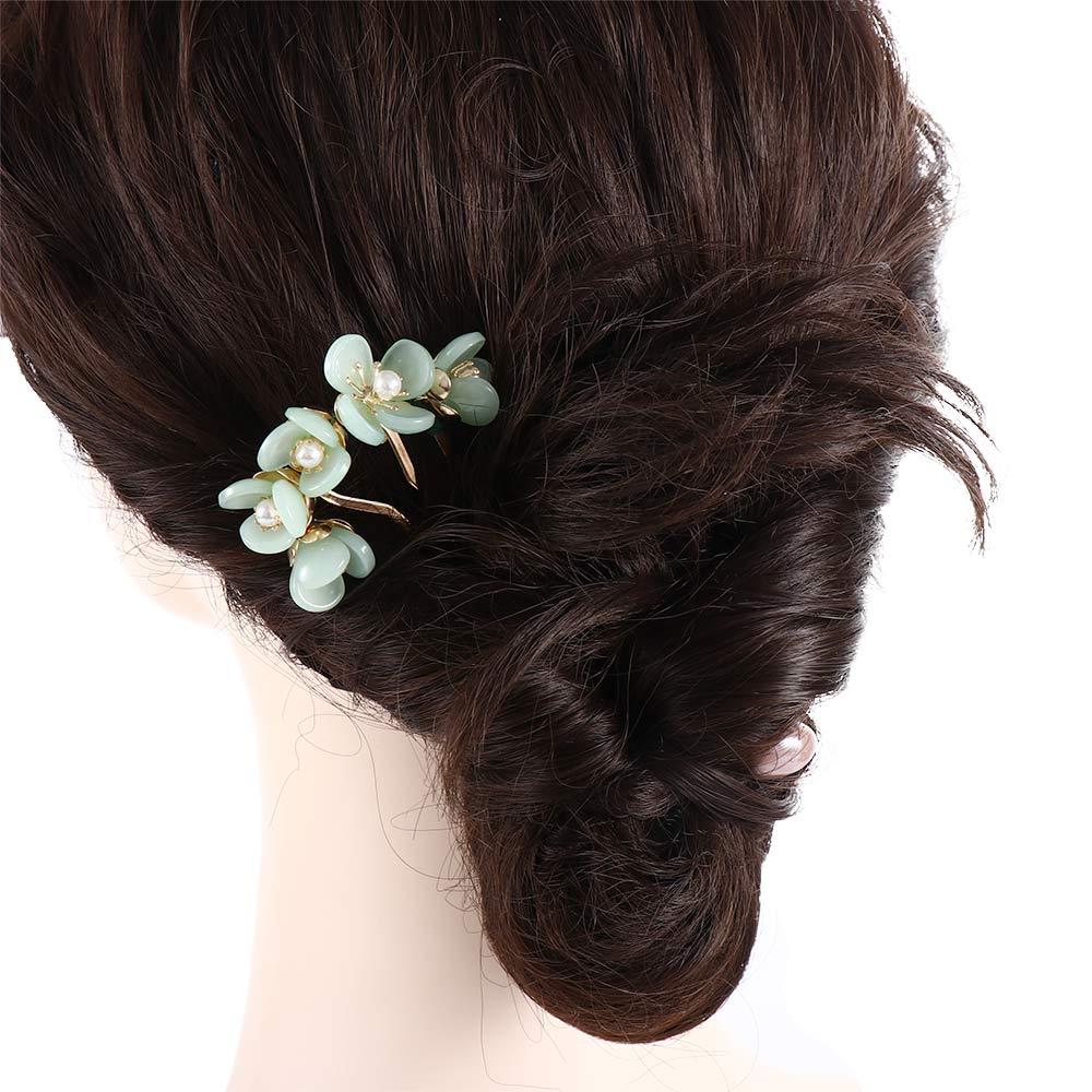 Pearl For Women Headwear Disk Hair U Shaped Hairpin Hair Accessories Hair Fork Flowers Hair Stick