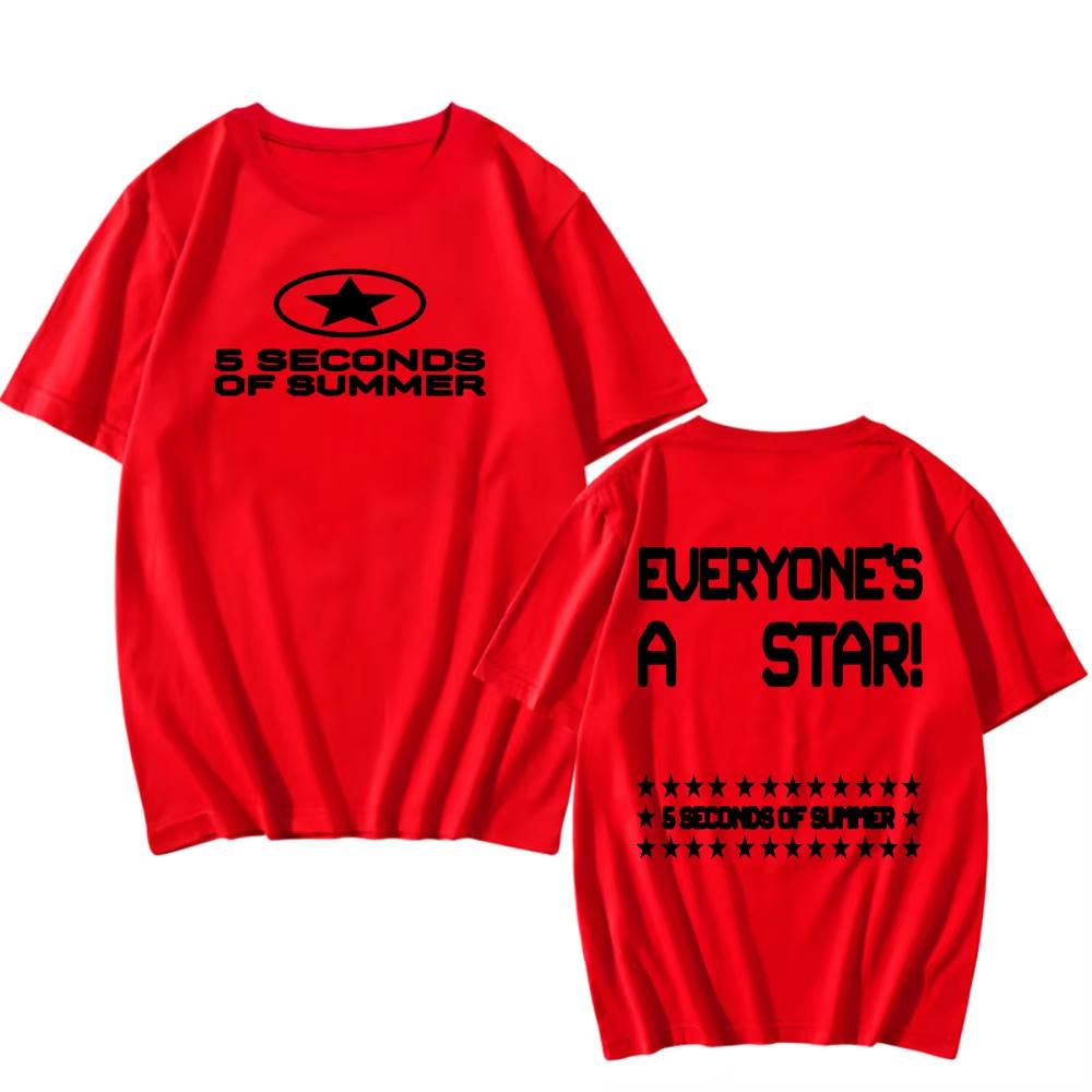 2026 Summer Oversized Tshirt Breathable Cotton Blend Y2k Star Letter Graphic Print Unisex Casual Streetwear Tshirt