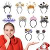 Elastic Hair Hoop Men Women New Year Theme Headband HAPPY NEW YEAR Decoration Versatile Hair Accessory