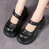 GKTINOO Retro Thick Soled Pumps Genuine Leather Wedges Shoes 2025 New Round Toe Versatile Women's Platform Shoes