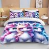 Cute Cartoon Unicorn Print Bedding Set Duvet Cover 1 Duvet Cover 2 Pillowcases Adult and Children Bedding Set Luxury Grils Gift