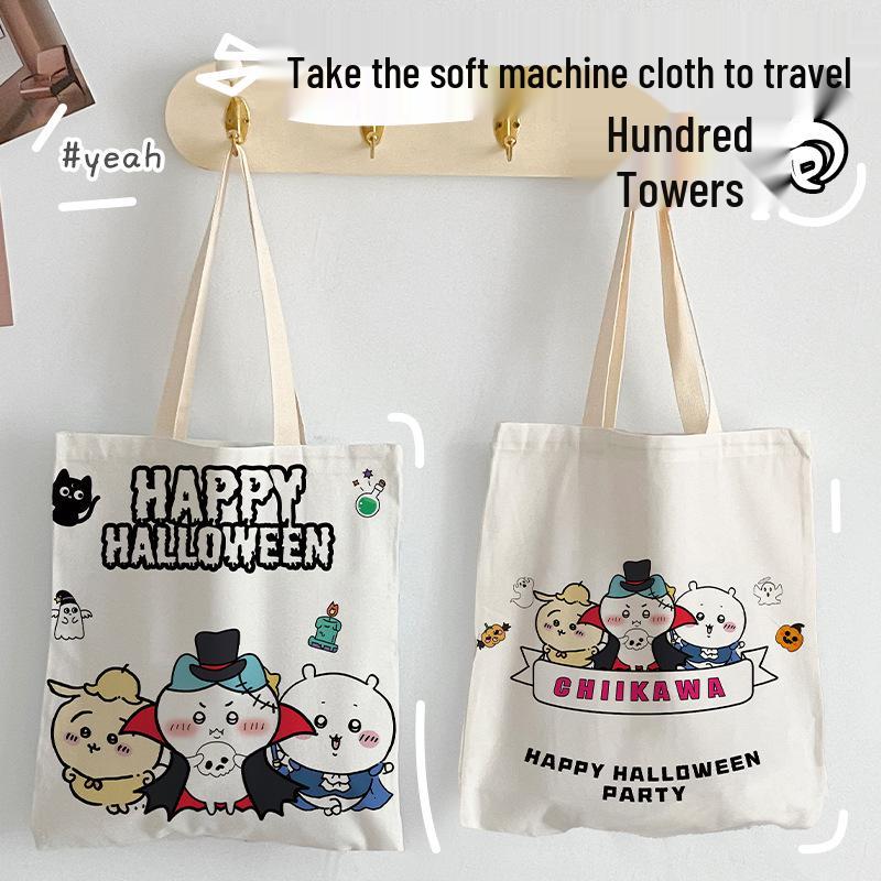 2025 Women's Large Cartoon Canvas Tote Bag - Versatile, Stylish Shopping & Shoulder Bag