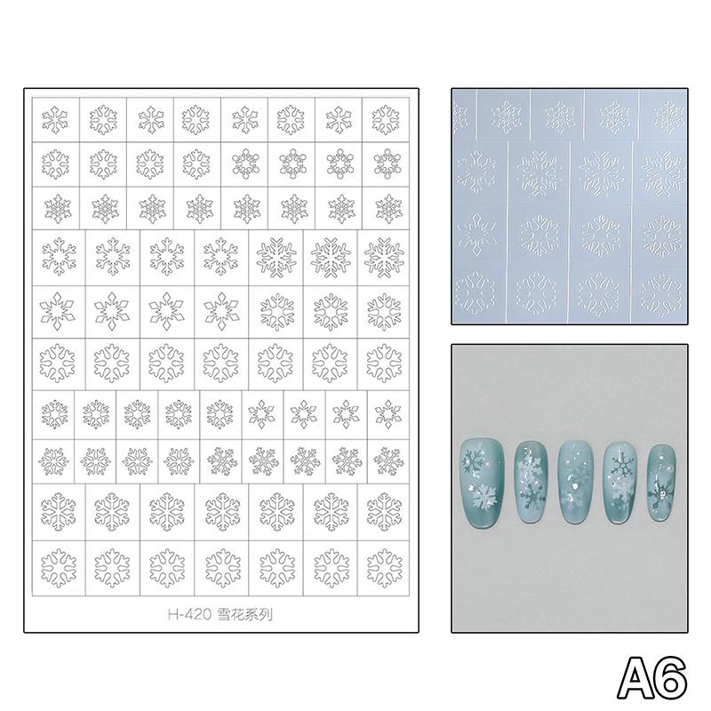 Airbrush Stencil For Nails Winter Snowflake Snow Tree Christmas Decors Hollow Nail Stickers Airbrush French Manicure Tips