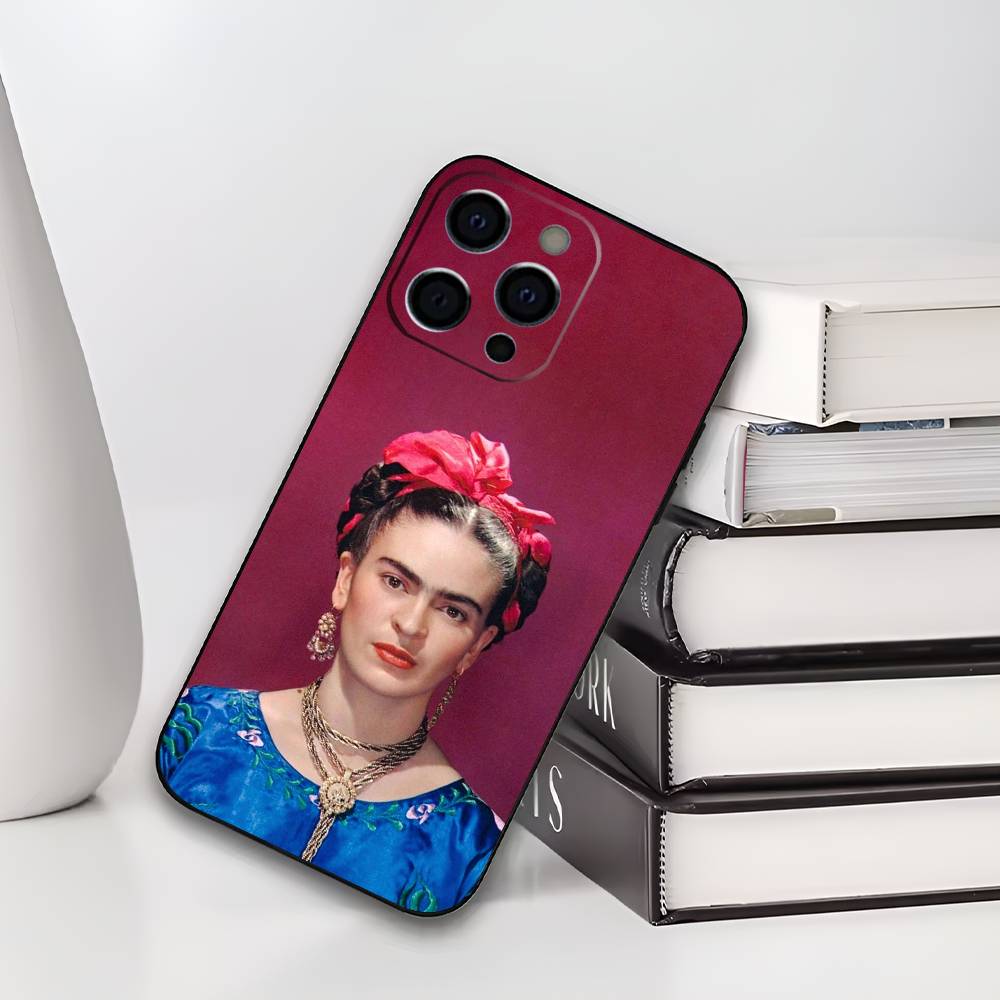 Чехол для телефона с рисунком Фриды Кало для iPhone 17,16,15,14,13,12,11 Plus,Pro Max,XS, Мягкий силиконовый черный чехол