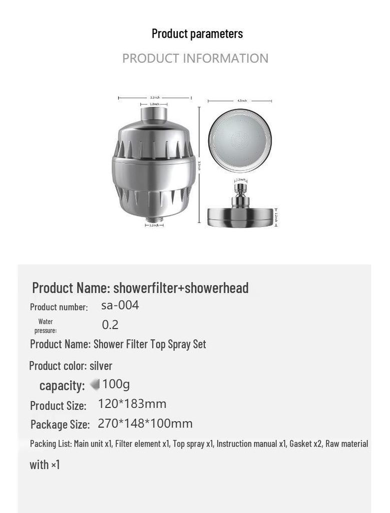 Cross-Border E-commerce Shower Head Purifier Gift Set - Shower Filter Included