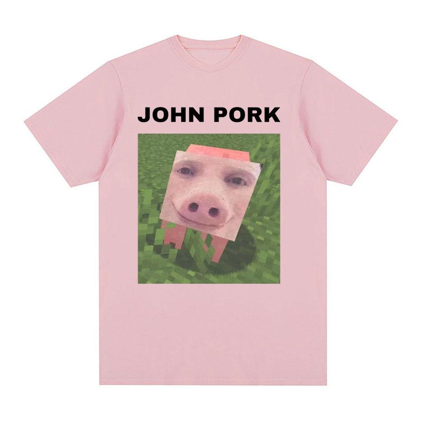 John Pork Funny Meme Tee Shirt Unisex Women Fashion Trending Short Sleeve Tshirt Male Summer Casual ONeck Tops T Shirt Streetwear
