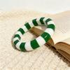 Striped Resin Bracelet Color-Blocked Women Statement Bangle Romantic Cuff Bracelet
