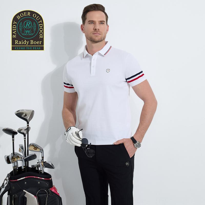 Brand Badge 25 Spring Sports Outdoor Men's Short-sleeved Polo Shirt