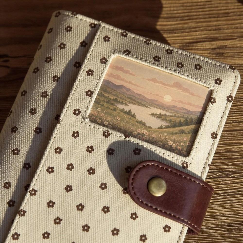 Fabric Cover Loose Leaf Journal Polka Dot Print DIY Planner Book Hand Ledger  Students
