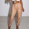 Autumn and Winter Temperament Mid-waist Solid Color Casual Long Leather Pants for Women