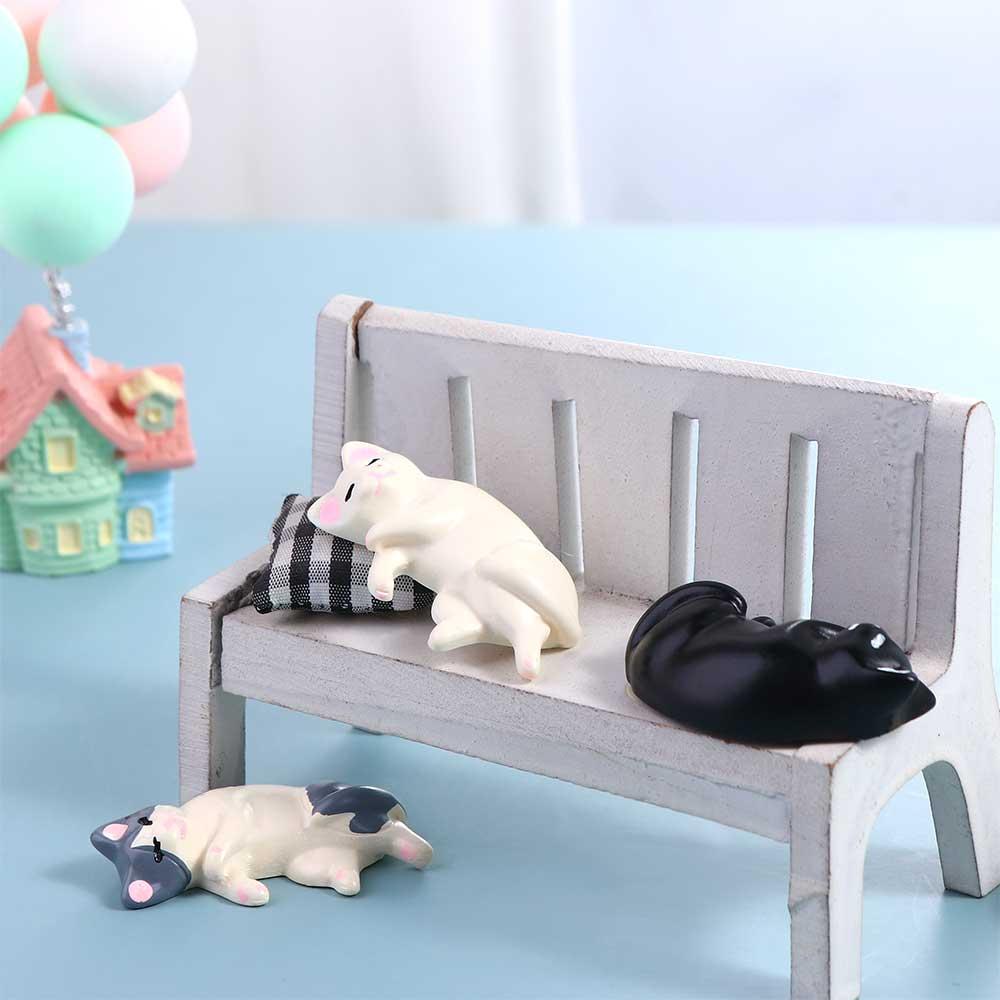 Cute Simulated Cat Fridge Ornaments Simulation Lazy Cat Miniatures Cat Resin Accessories Car