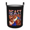 Romantic Beauty And The Beast Anime Laundry Basket Collapsible Fantasy Film Clothes Toy Hamper Storage Bin for Kids Nursery