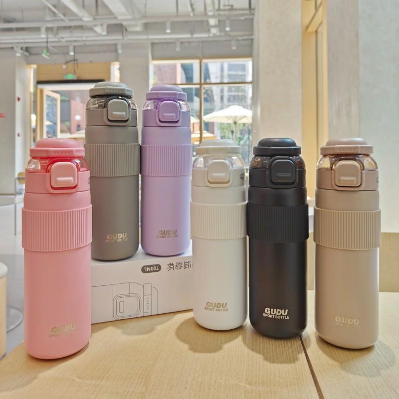 Couple Vacuum Insulated Water Bottle 700ml - Sports Outdoor Dual Drink Cup