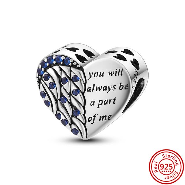 925 Серебро Радуга Солнце Облака Единорог День Рождения Торт Перья Крылья Бейсбольные Бусины Подходит Браслет Ювелирные Изделия