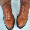 80s-90s Vintage CORRAL BOOTS Lizard Leather Western Pecos Boots 6.5M Men 24.5 Goodyear welt(USED)