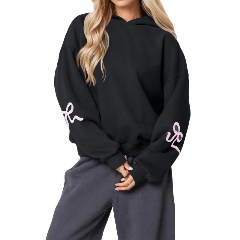 Womens Cute Merry Xmas Print Sweatshirts Long Sleeve Loose Fit Round Neck Casual Top