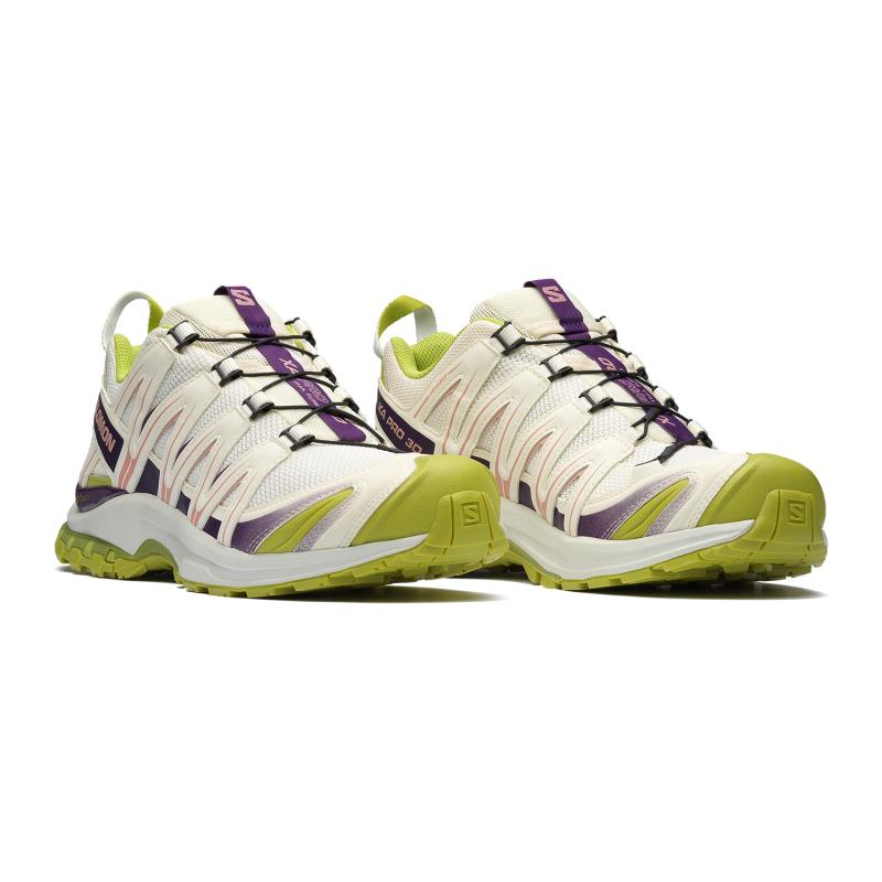 SALOMON XA PRO 3D Амортизация Дышащая Поддержка Отскок Сцепление Низкий верх Походная обувь Унисекс Белые Зеленые Кроссовки 477737