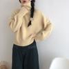 Autumn and Winter Korean Casual Solid Color High Collar Sweater Warm Knitted Sweater Top Women's Clothing