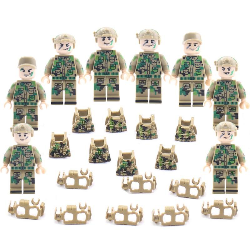 Specia Force Tactical Vest Helmet Soldier MOC SWAT City Mini Figures Army Police Parts Building Bricks Toys